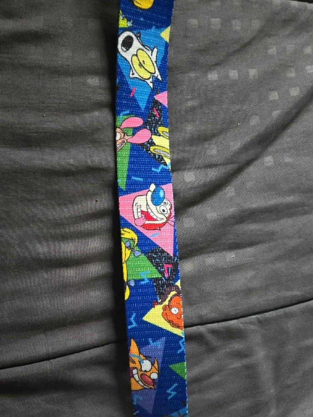 Nickelodeon Blue Cartoon Graphic Web Belt with Black Buckle